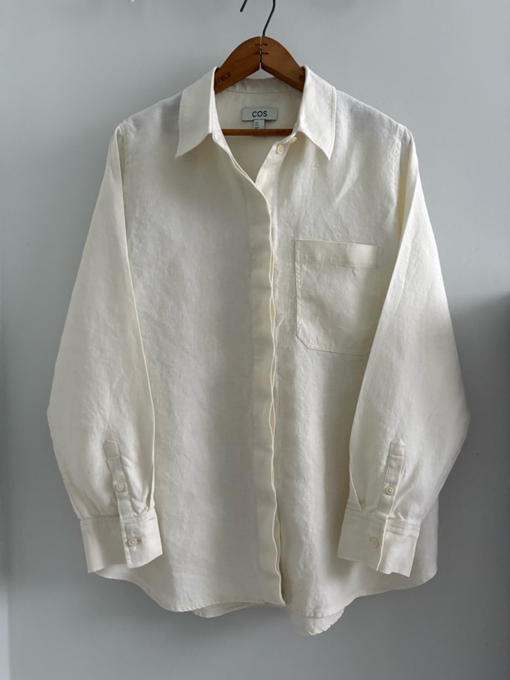 COS Women’s Butter Yellow Button-Down Linen Shirt US 12 Like New